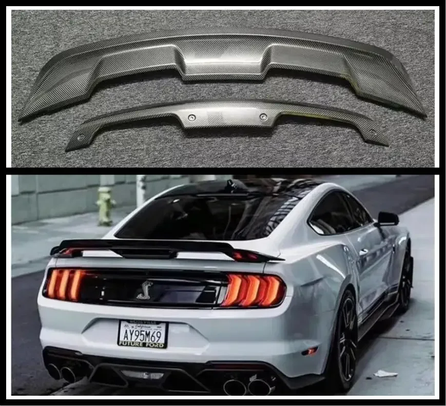 

GT500 СТИЛЬ СПОЙЛЕР для губ багажника с настоящим карбоновым волокном для Ford Mustang 2015 2016 2017 2018 2019 2020 2021 2022
