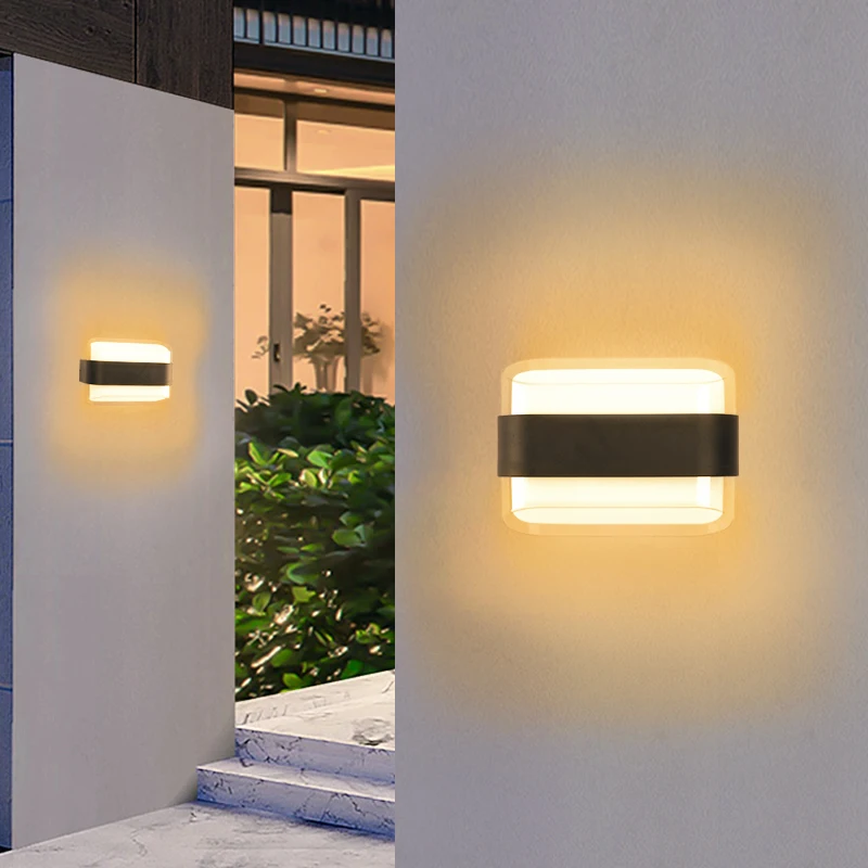 Imagem -02 - Minimalismo Led Outdoor Wall Light Impermeável Ip65 Varanda Luzes Varanda Jardim Lâmpada de Parede ao ar Livre Ac85265