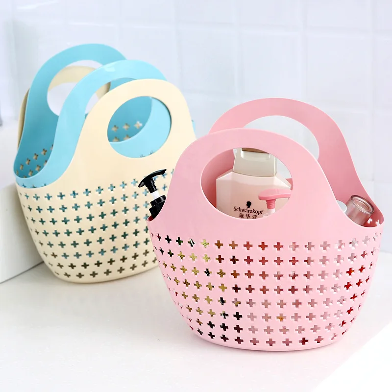 Cesta de mano plegable, cesta de almacenamiento de baño suave, cesta de almacenamiento de lavabo de plástico, nuevo marco de baño, contenedor de ducha portátil