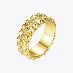 ENFASHION Punk Pyramid Crystal Ring Geometric Gold Color Rings For Women 2020 Fashion Jewelry Accessories Anillos Mujer R204051