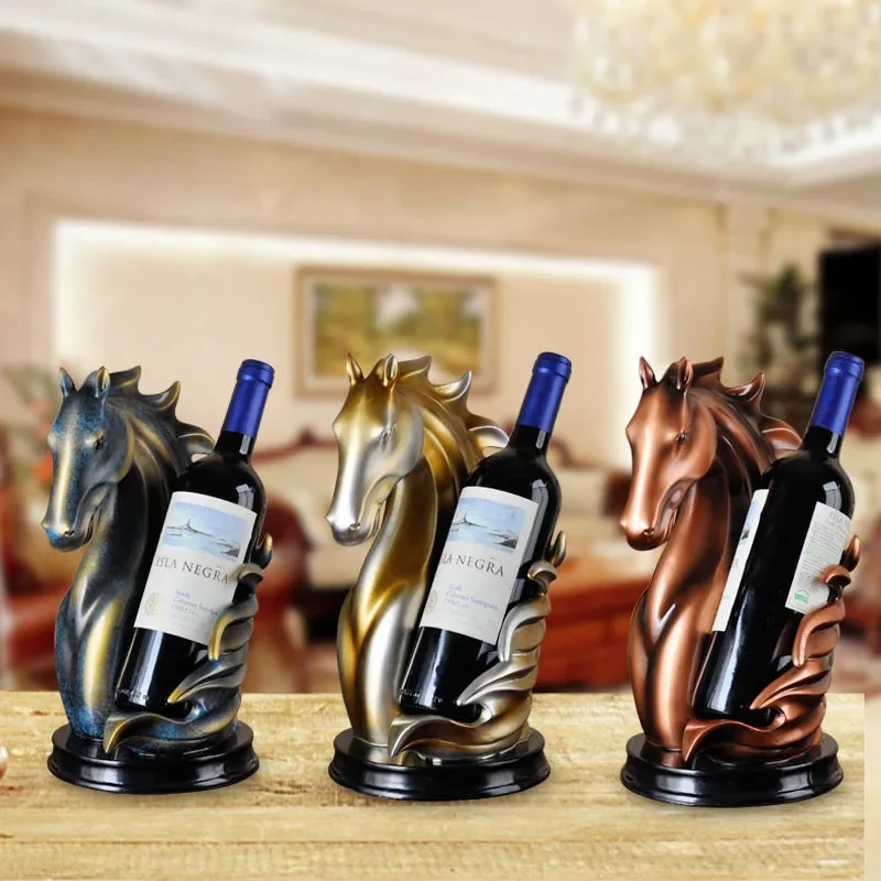 

European-style Horse Head Wine Rack Living Room TV Cabinet Creative Home Decor