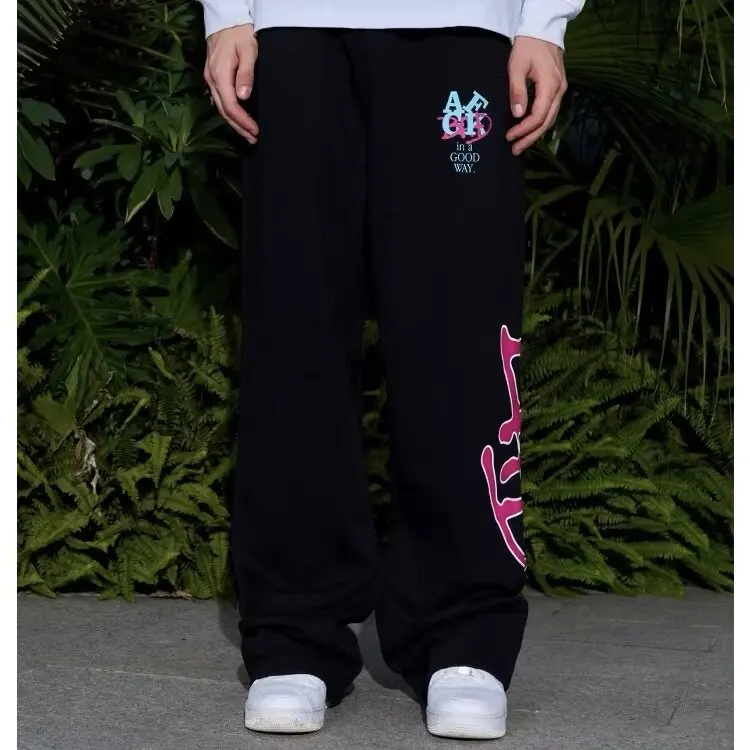 Y2k Wide-leg Pants American Colorful Fashionable pant Letter print Pants Men Retro Casual Oversized Women Trousers korean fashio