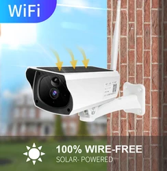 5MP Outdoor Solar Security Camera Wireless WiFi Camera Solar Panel Rechargeable Battery Bullet PIR Motion Alarm Surveillance Cam