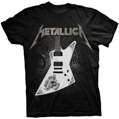 Garage Photo Gelbes Metallica-Band-T-Shirt aus Baumwolle mit Grafikdruck für Herren und Damen, Sommer-Streetwear – Detail 6