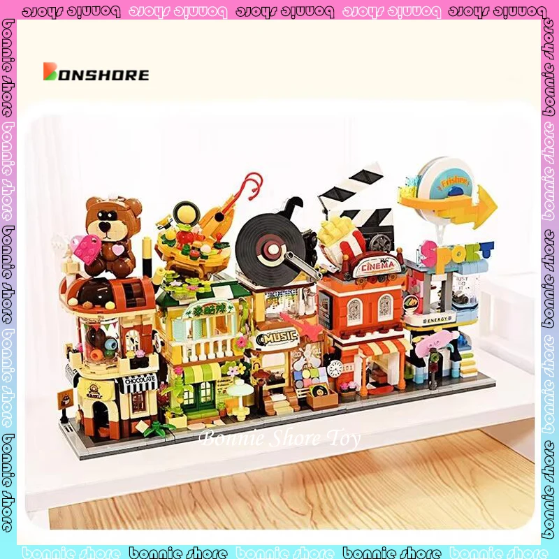 

Keeppley Colorful Street Scenery Series Building Blocks Urban Building Assembly Toys 20cm intellectual developmen child toy gift