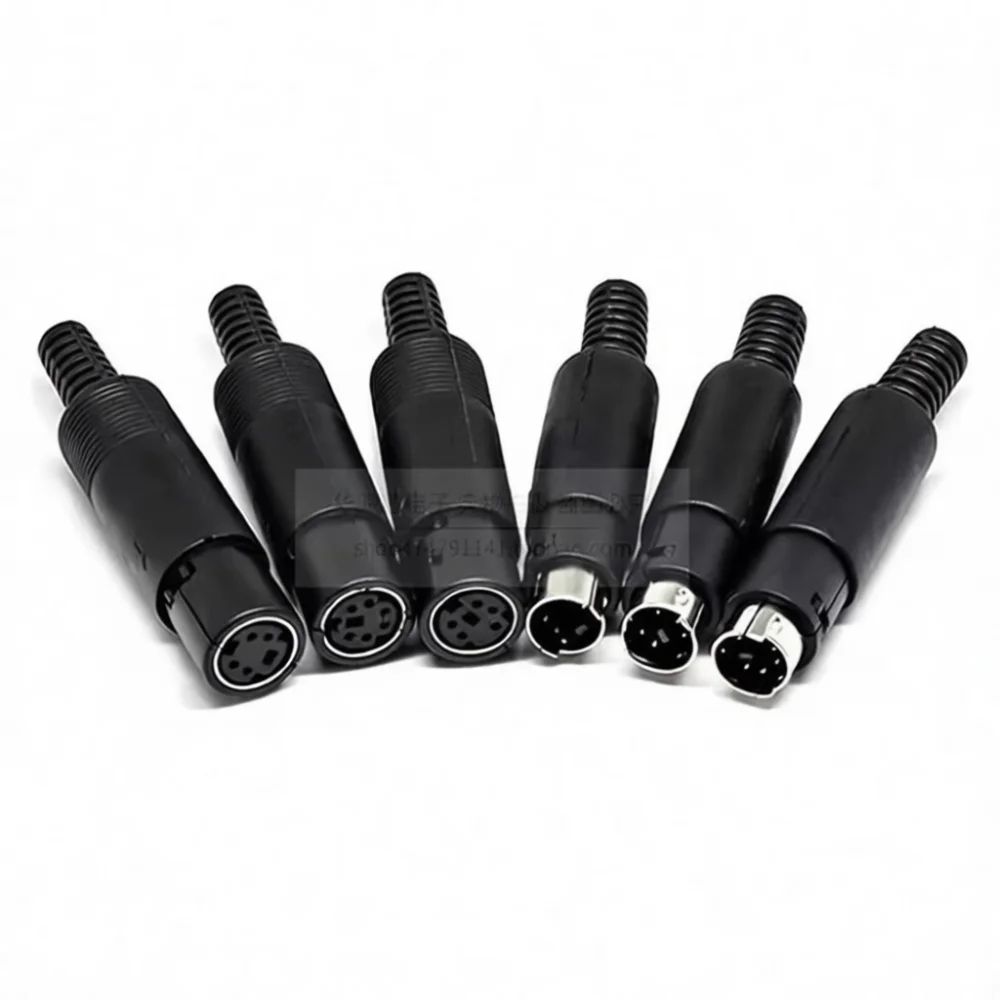 Reliable Mini DIN Connector Plug For Huayuanxin MD Male Female Socket PS2 Type For Industrial PLC Keyboard DIY Repair