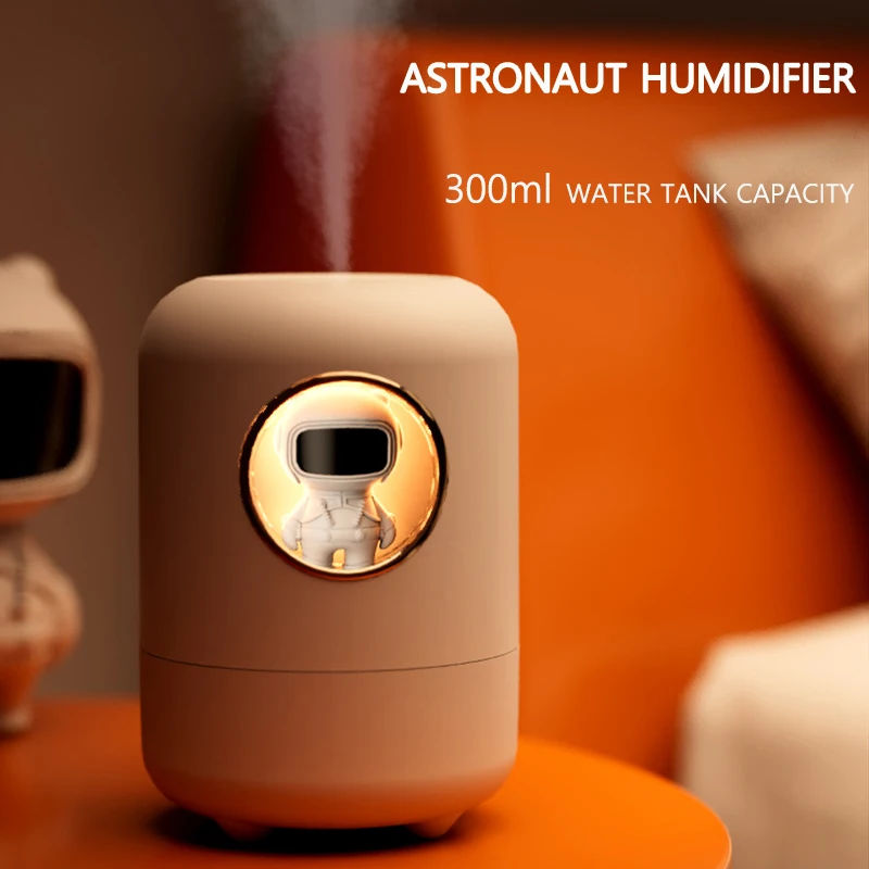 Umidificatore d'aria astronauta 300ml umidificatore domestico carino con luce notturna