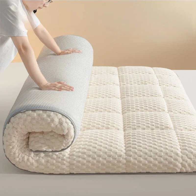 Winter Thickened Mattress Soft Cushion Warm Milk Fleece Household Mattress Pads Winter Mattress Pad Mattress Cover Keep Warm