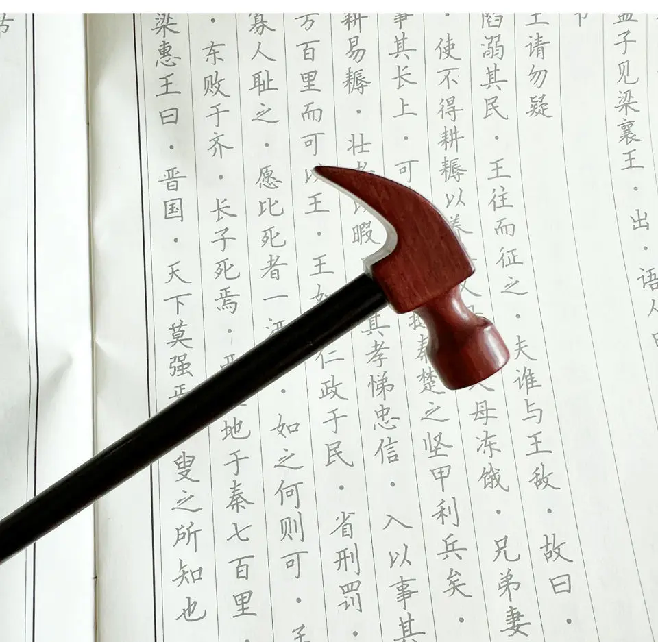 Vintage Wood Hammer Shape Step Shaking Funny Creative Hairpin Chopstick Hair Stick Ornament Nakrycie głowy Akcesoria do włosów Spinka do włosów