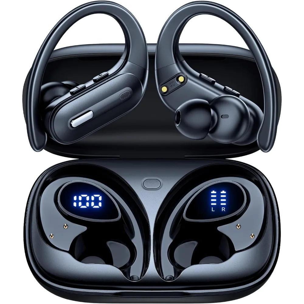 Wireless Earbuds with Noise Cancelling, 90-Hour Playtime, Hi-Res Audio, and Water-Resistant Design for Sports and Running