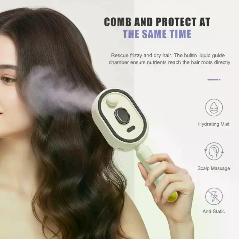 Multifunctional Massage Spray Comb With Scalp Massage And Hydrating Mist Function For Home Head SPA Daily Hair Care