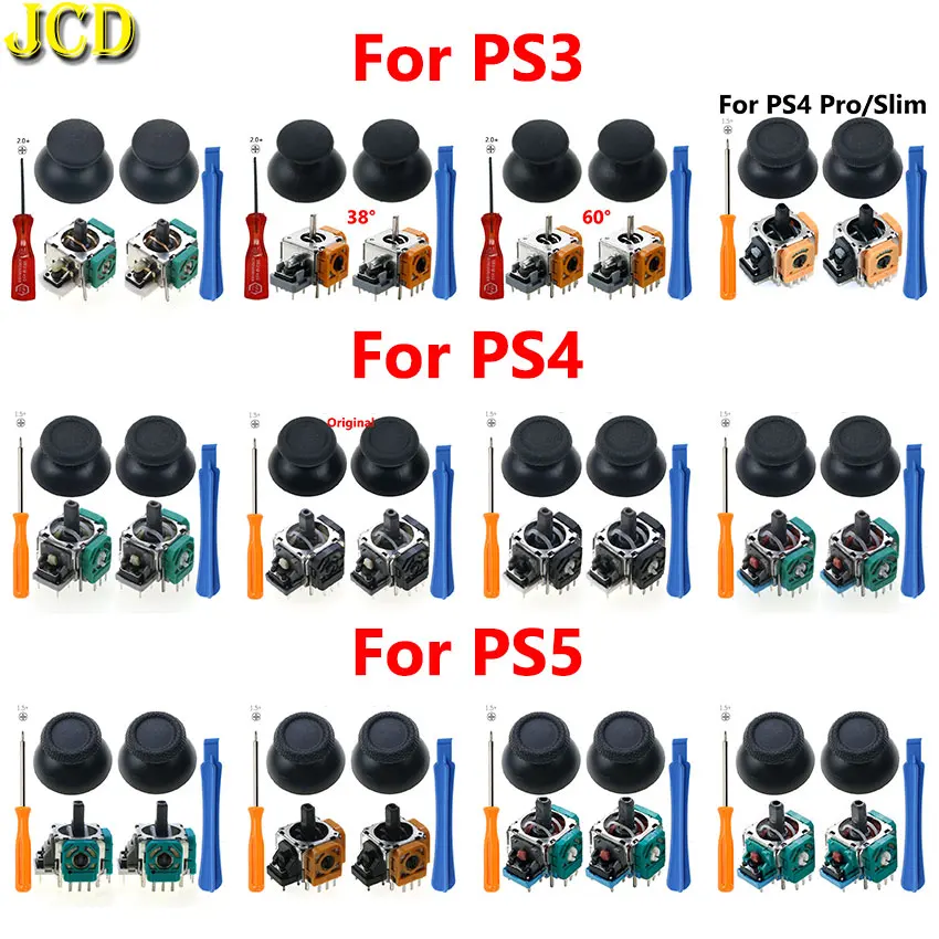 

JCD 3D Analog Joystick Cap Sensor Module Potentiometer Thumb Stick For PS4 Pro Slim PS5 PS3 NGC Controller Repair Parts