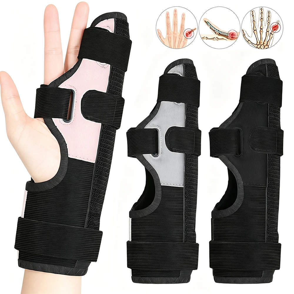 1/2 Stück Metakarpalfinger-Schiene, verstellbare Unterstützung für den kleinsten Finger mit abnehmbarem Aluminiumstreifen für Arbeit, Tippen