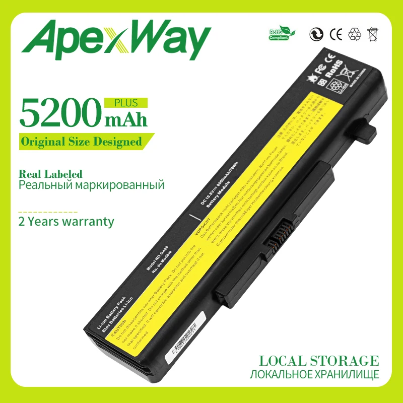 

ApexWay 6 Cells 5200mAh G580 L11L6Y01 Laptop Battery for Lenovo L11M6Y01 L11S6Y01 Y580 G510 G580AM G710 Z380 Z380AM Y480 V480