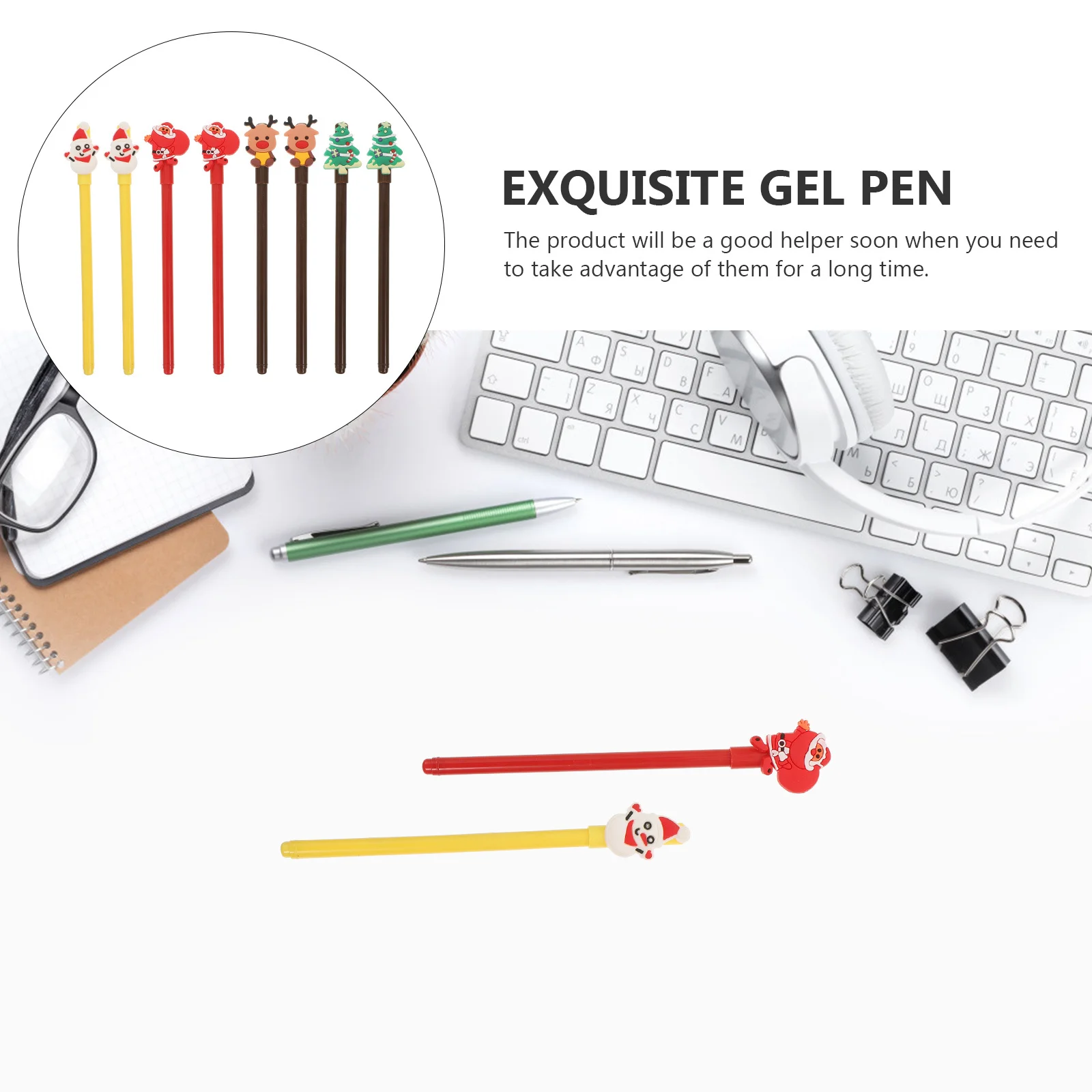 

16Pcs Christmas Gel Pens Premium Ink Smooth Writing Study Aid Fun Stationery Gift for Students Office Portable