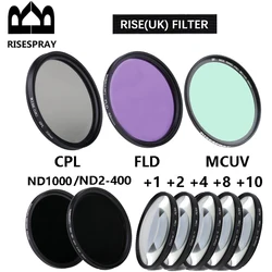 RISE(UK) FLD UV CPL ND Macro close up+1 +2 +4 +8 +10 Camera Lens Filter For canon sony nikon 49/52/55/58/62/67/72/77/82mm