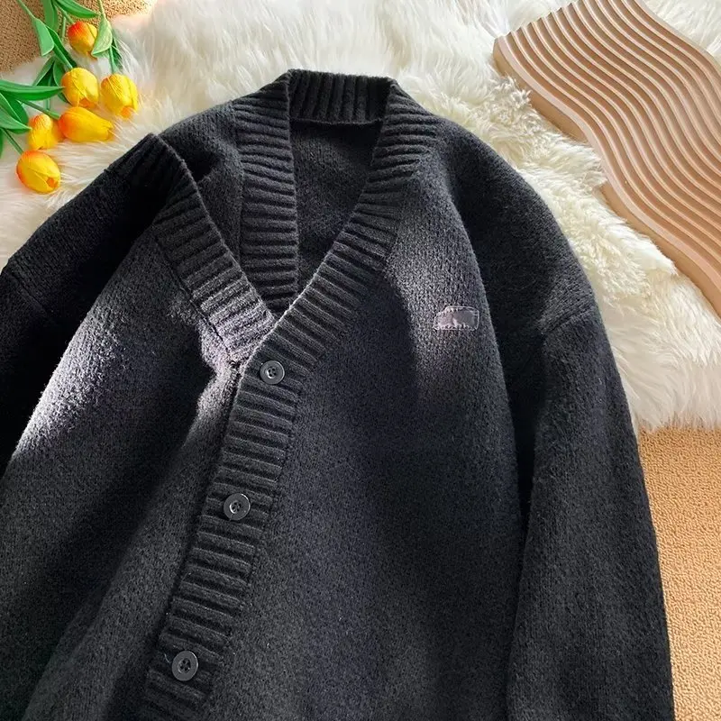 

Loose Men's Knitted Sweater Autumn Winter Large Size 250 Pou Hong Kong Sle Baseball Collar Diamond Pattern Casual Top