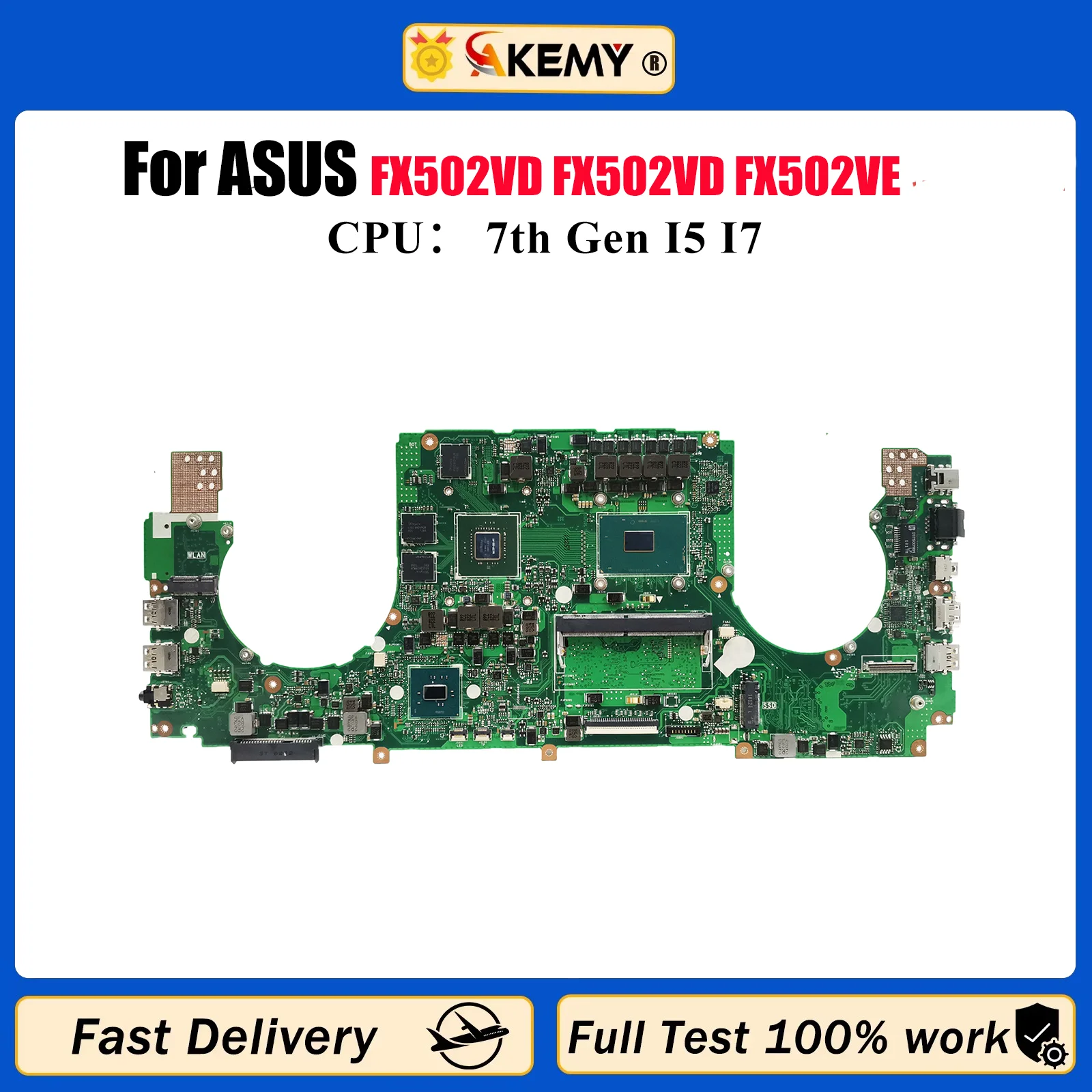 

Материнская плата для ноутбука FX502VD для ASUS TUF Gaming FX502V FX502VD FX502VE, материнская плата для ноутбука с процессором I5 I7, 100% тестирование, ОК, быстрая доставка