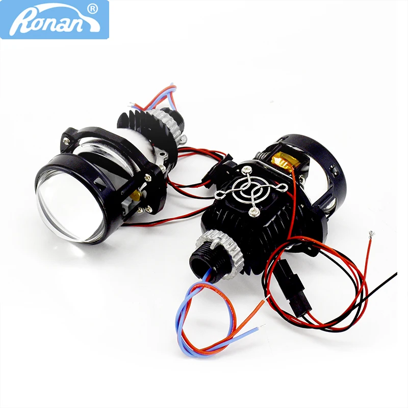 RONAN 2.0inch Mini Bi-Led Projector Retrofit Lenses Car Headlight 5500K for H1 H4 H7 9005 9006 Motorcycle Light