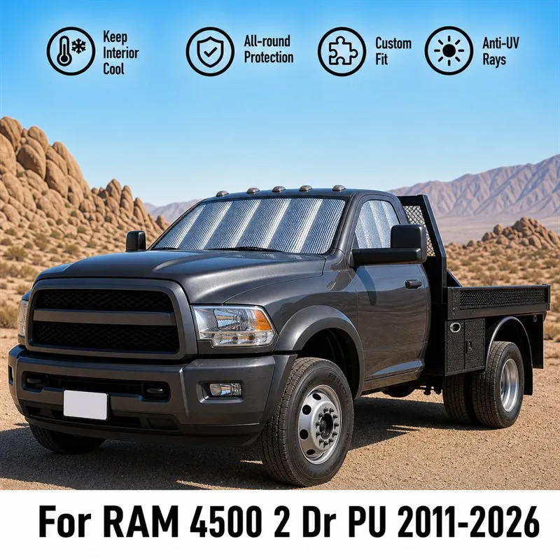 

For RAM 4500 2 Dr PU 2011-2026 Full Set Car Window Sunshades UV Block Privacy Heat Insulated Foldable Car Curtain
