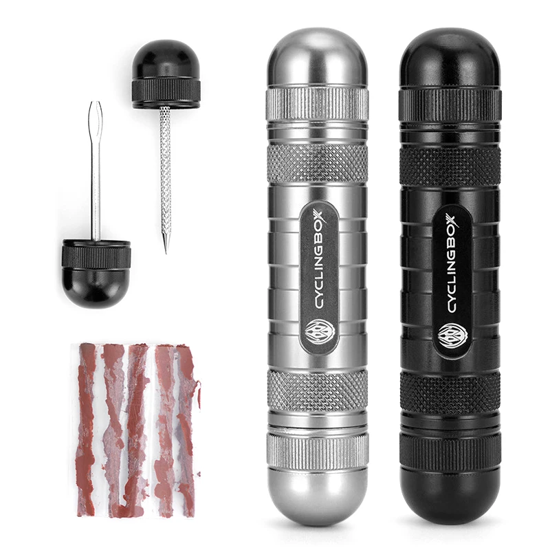 

Aluminum Alloy Tubeless Tire Repair Kit Bike Rubber Bacon Tubeless Tire Repair Kit Insertion Tool for MTB Road Puncture Fixes