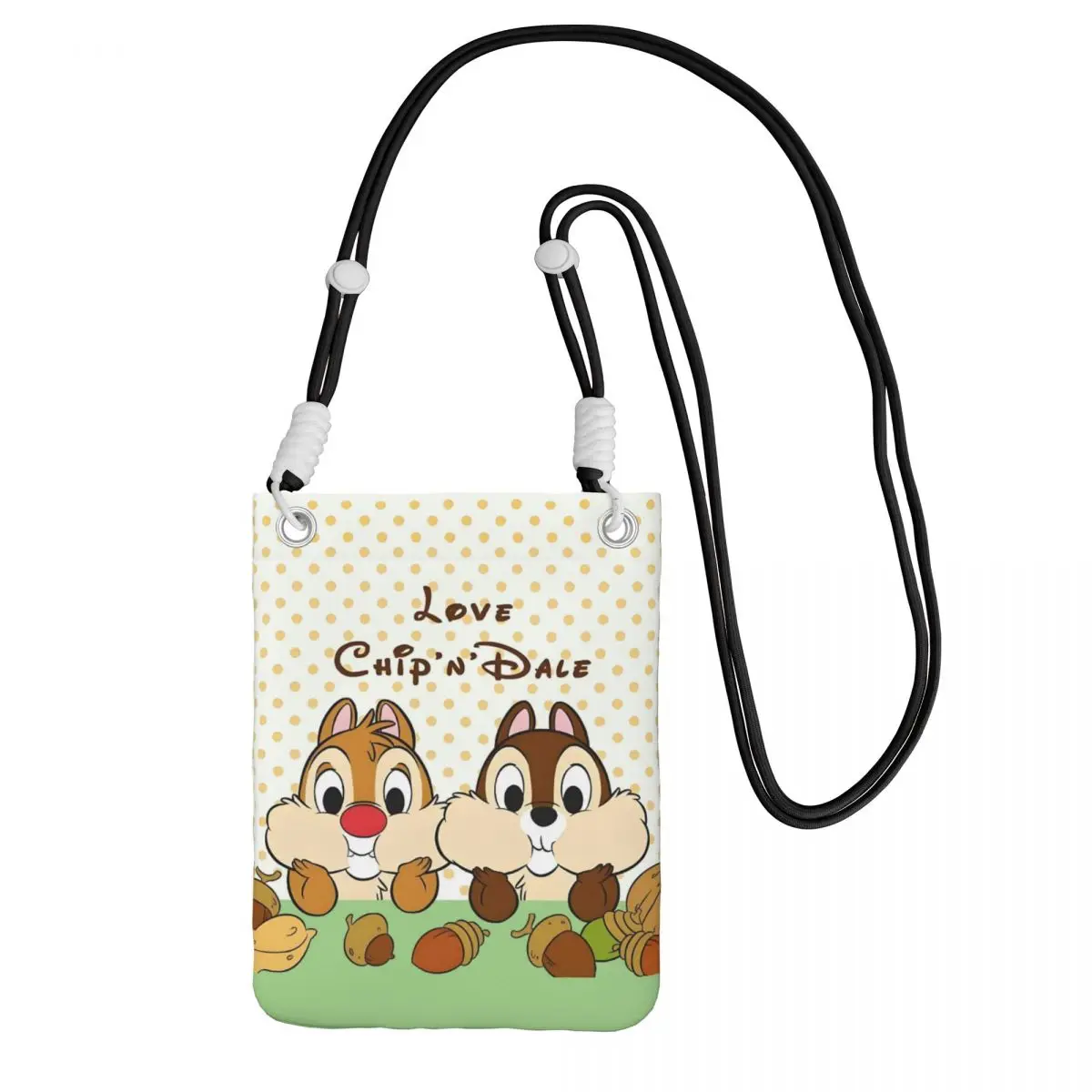 

Custom Chip 'n' Dale Mobile Phone Bag for Hiking Men Women Squirrel Cartoons Small Crossbody Purse Smart Phone Wallet With Strap