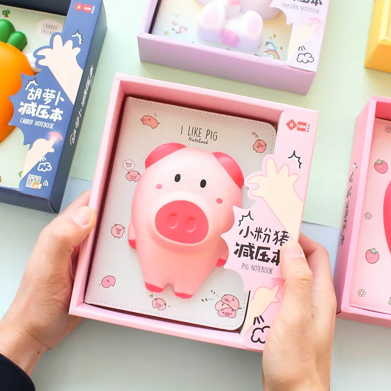 Cute 3D Animal Decompression Notebook Kawaii Slow Rebound Stress Relief Journal Cartoon Cat Shiba Penguin Diary Book