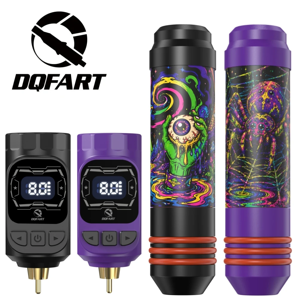 DQFART Brand M3 Electric Wireless Tattoo Machine Pen Detachable Battery Head Light Plastic 1200mAh Artists Body Art Creative