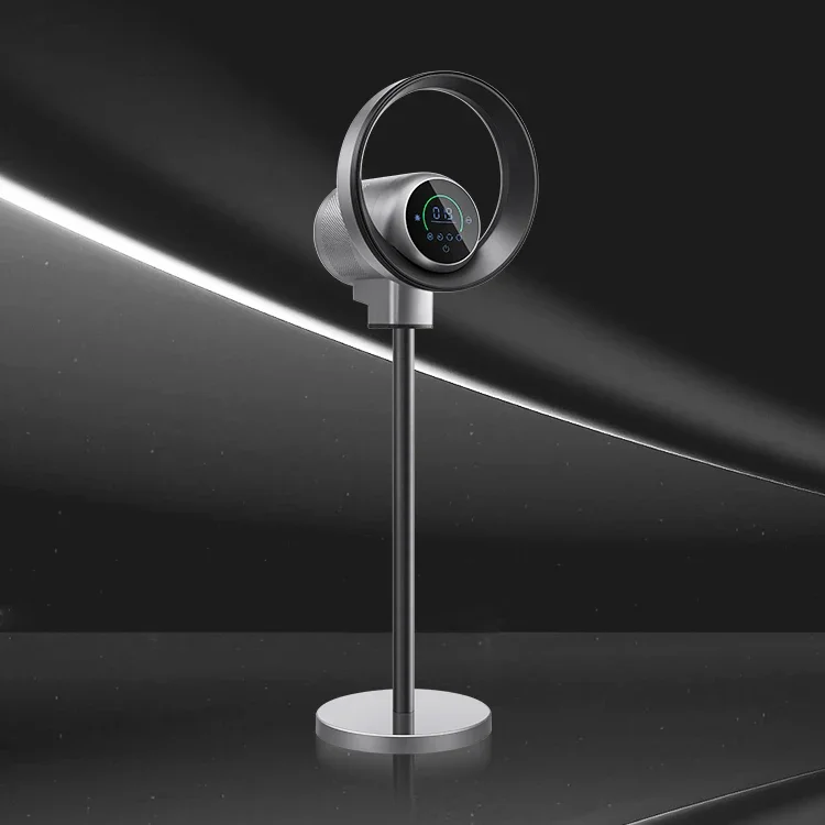 New Night Light Smart Tuya Remote Control Leafless Bladeless Standing Fan With Air Purifier H13 H14 Hepa