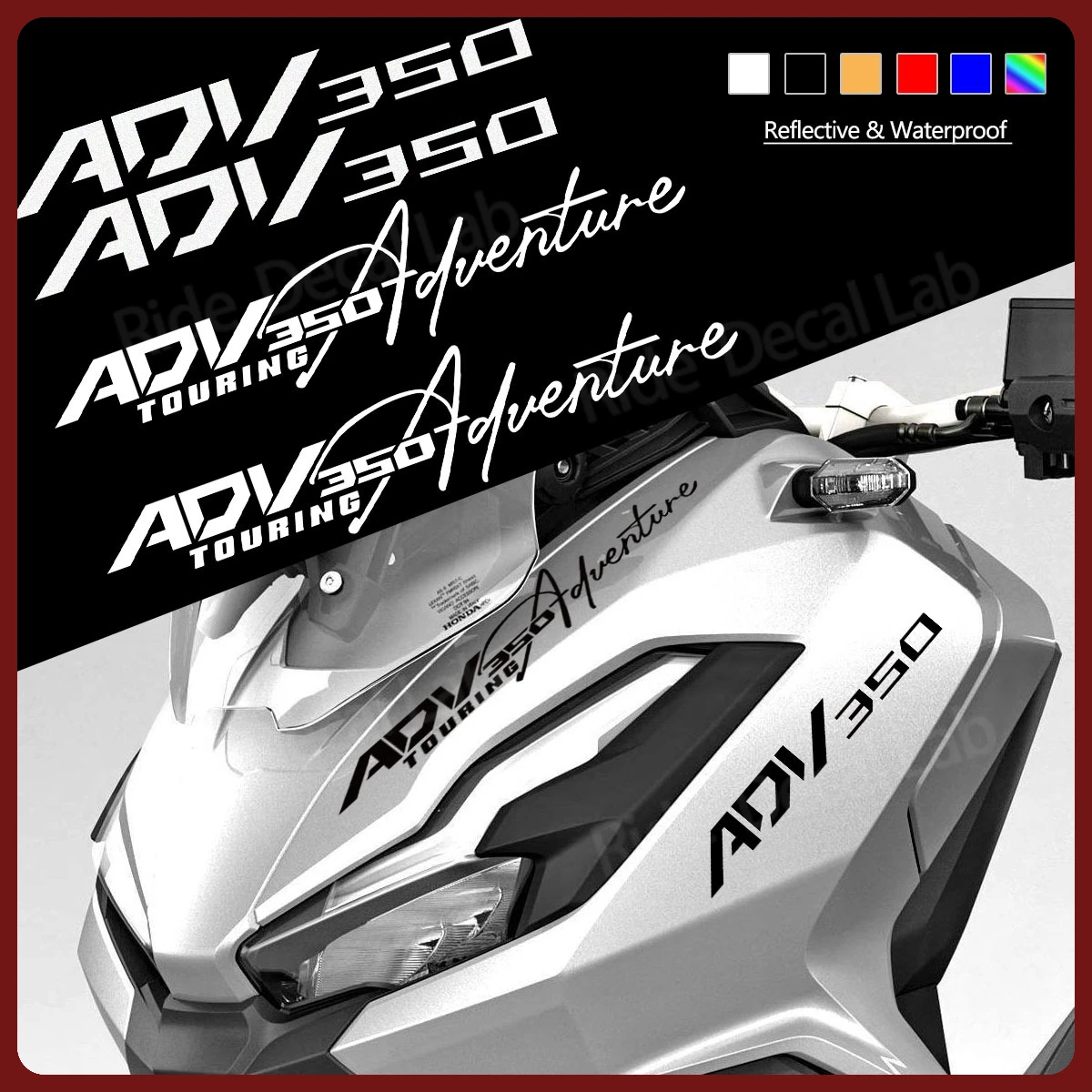 ADV 350 Emblem Reflective Sticker for Honda ADV350 ADV 350 Adventure Motorcycle Accessories Front Body Decoration Vinyl Stickers