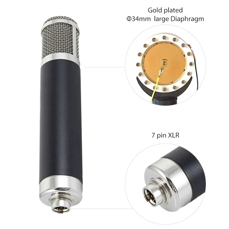 Manufacture large 34mm diaphragm mic professional studio condenser tube microphone for recording TM147