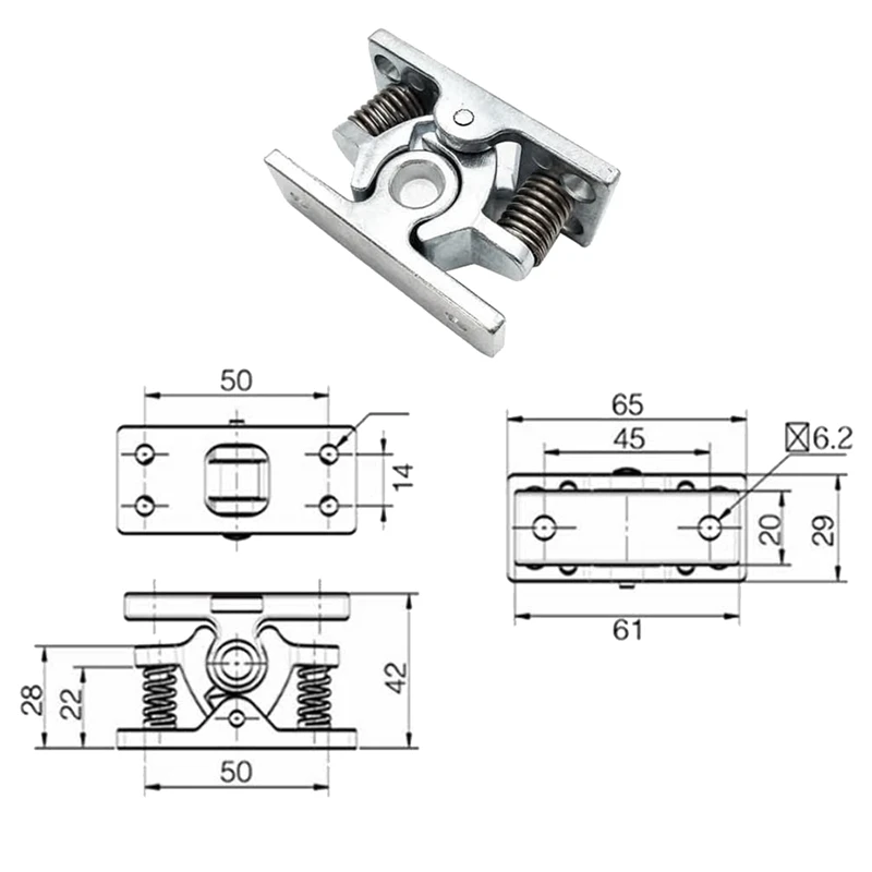 1Pcs Spring Loaded Door Easy Lock Door Easy Lock Stop Catch Release Clamp Double Roller Catch (Mp-4)