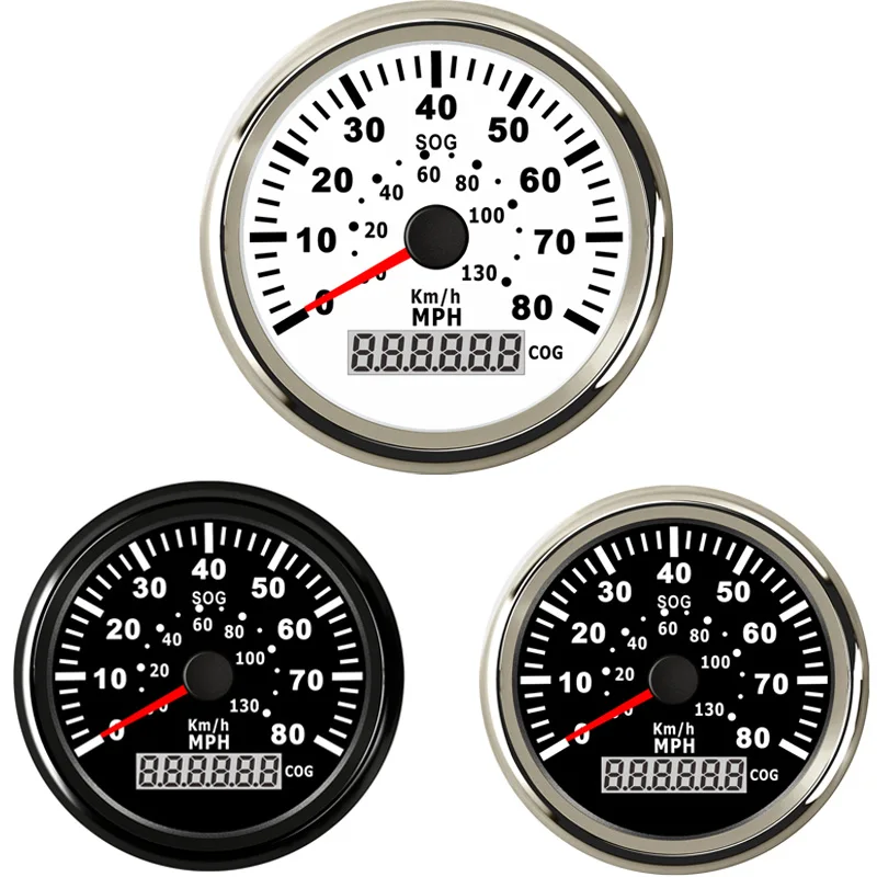 

85 мм 0-80 миль в час GPS-спидометры, синяя подсветка, устройства скорости 0-130 км/ч, индикаторы скорости с антенной для автомобиля, грузовика, лодки, автофургона