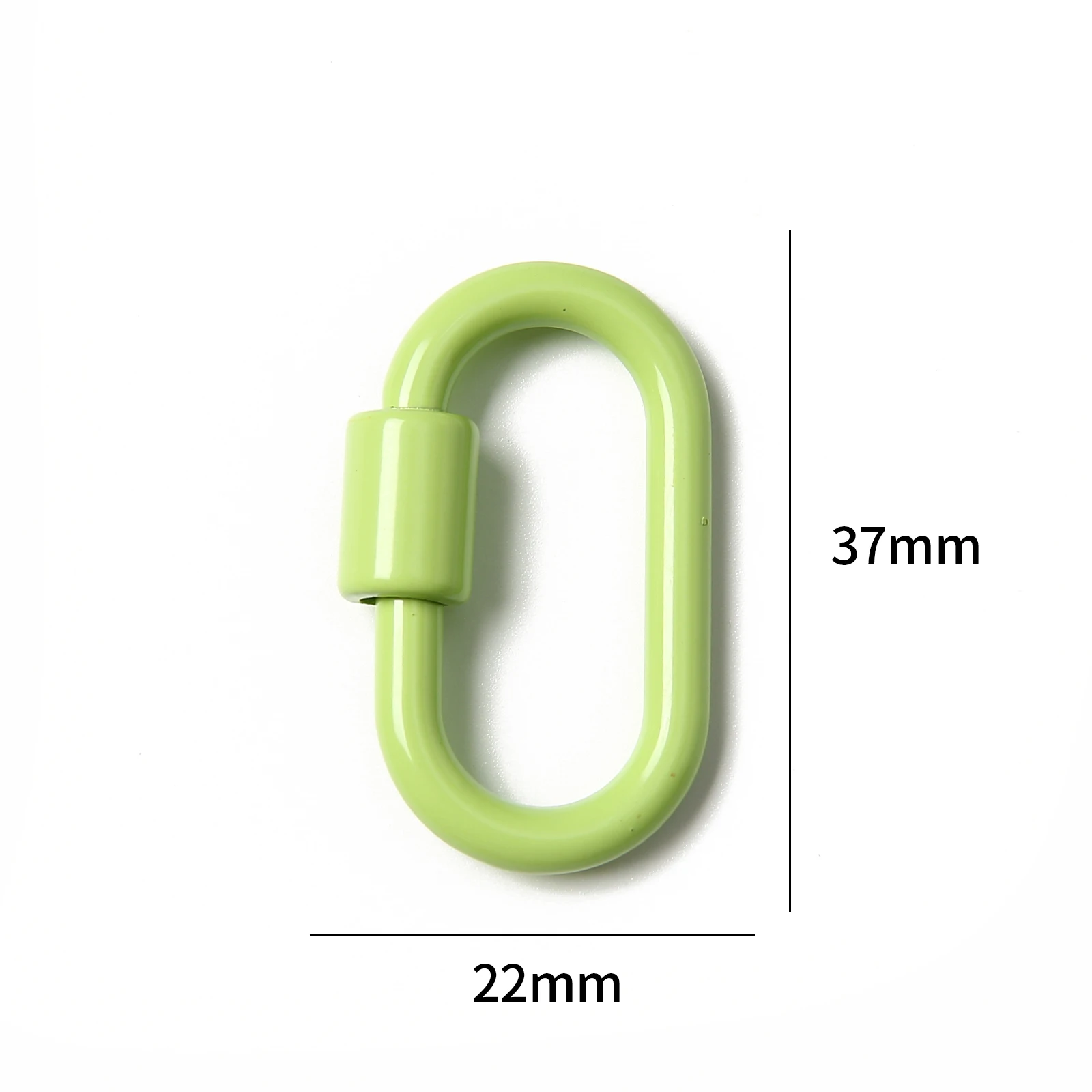 Makaronfarbener Lackierter Metall-Mini-Karabiner Federhaken DIY Schlüsselanhänger Taschenanhänger Schmuckherstellung Zubehör – Detail 9