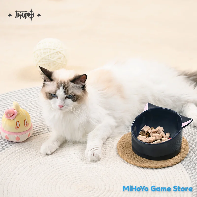 [Genuine] Wanderer Ceramic Pet Bowl Official Genshin Impact Wanderer Ceramic Fairy Tale Cat Home Series Balladeer Cat Bowl Gifts