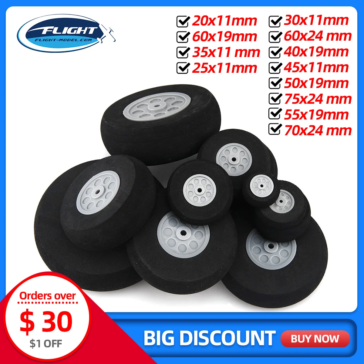 1 para części do samolotów RC Super lekkie koło gąbkowe do samochodów modeli RC od 20 mm do 80 mm