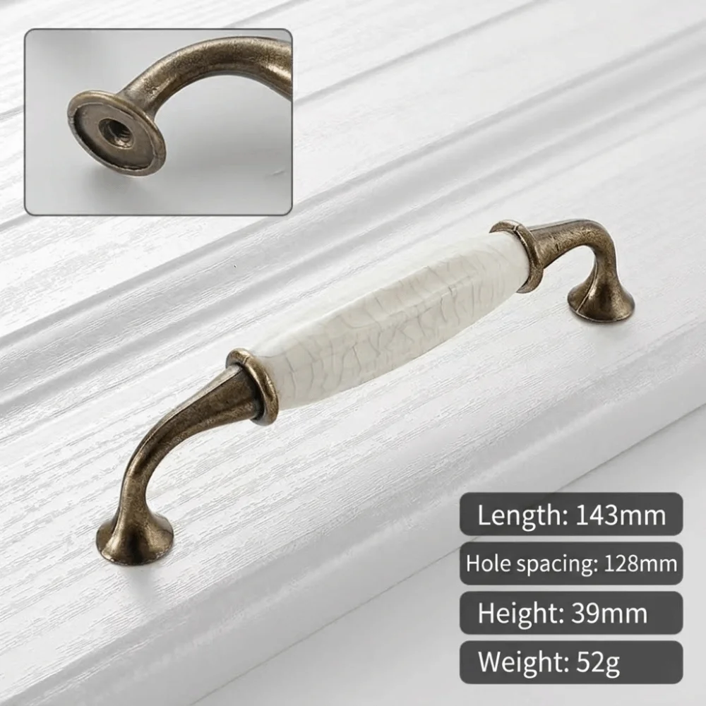 Ceramic Cabinet Door Handles Aluminum Black White Color Wardrobe Handles European DIY Friendly Cabinet Pulls Kitchen Cabinets