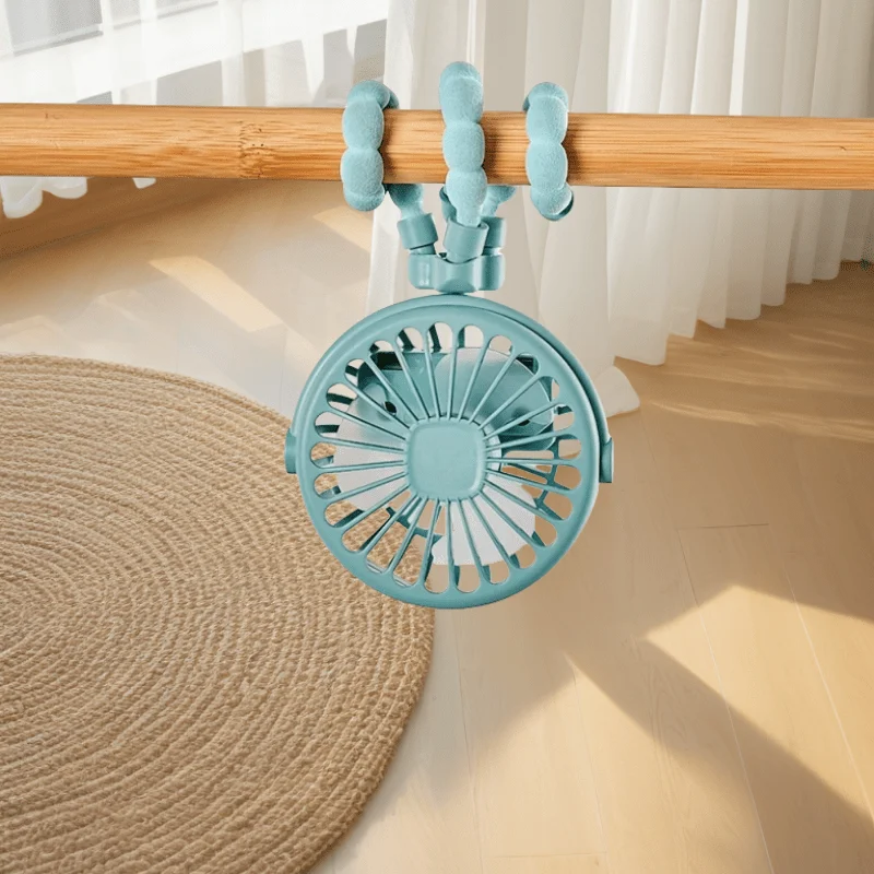 Tragbarer, flexibler Stativventilator, USB-wiederaufladbarer Mini-Oktopus-Ventilator, extrem leise, für Kinderwagen, Autositz, Reisen, tragbarer Ventilator mit 3 Geschwindigkeitsstufen – Detail 26