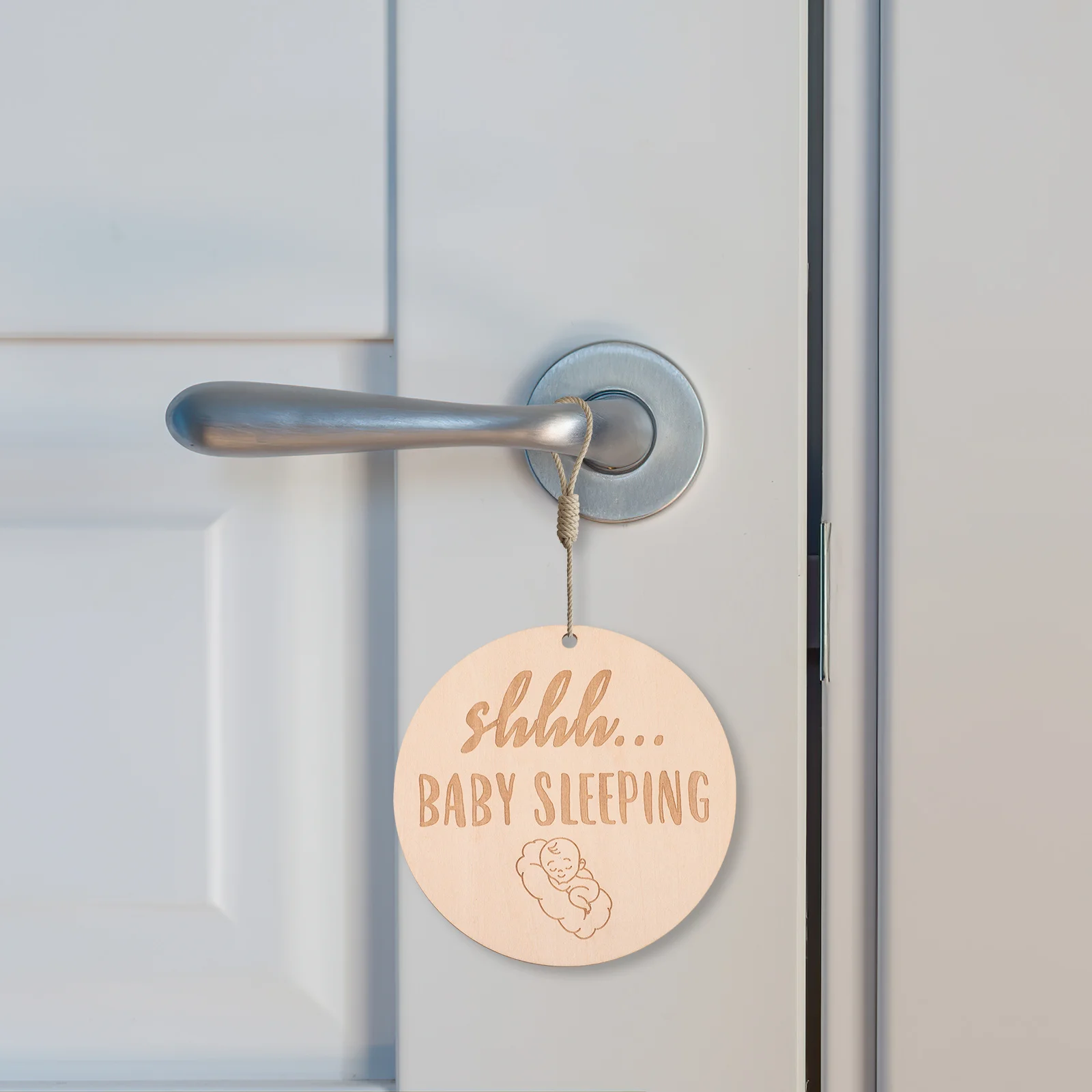 

Baby Sleeping Door Sign Wooden Hanging Plaque Room Decor Front Porch Gift Door Sign for Bedroom Sleeping
