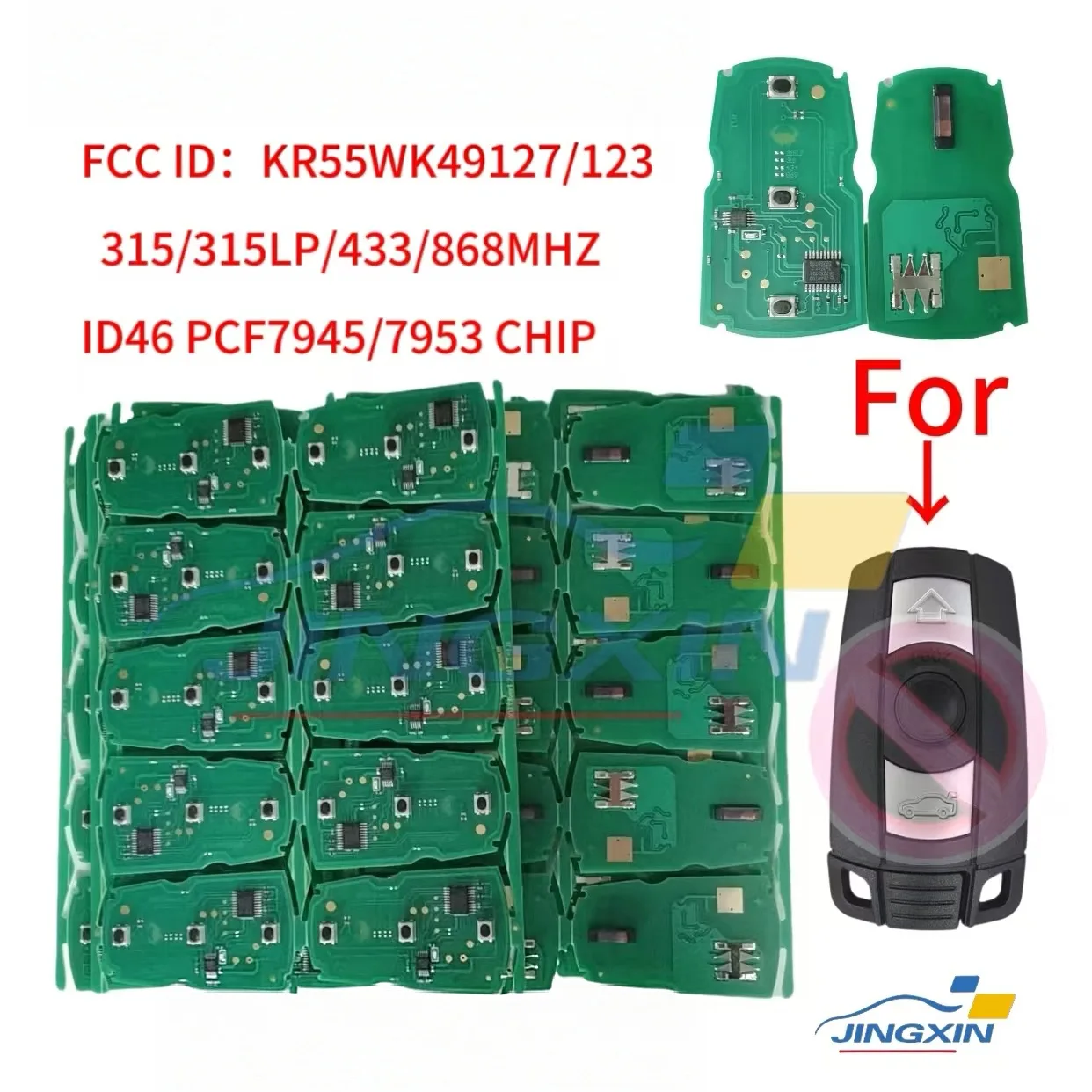 Jingxin PCB For BMW CAS3 X5 X6 Z4 1/3/5/7 Series CAS3 System Remote Smart Key Circuit Board 315Mhz/434Mhz/868Mhz ID46 7945Chip