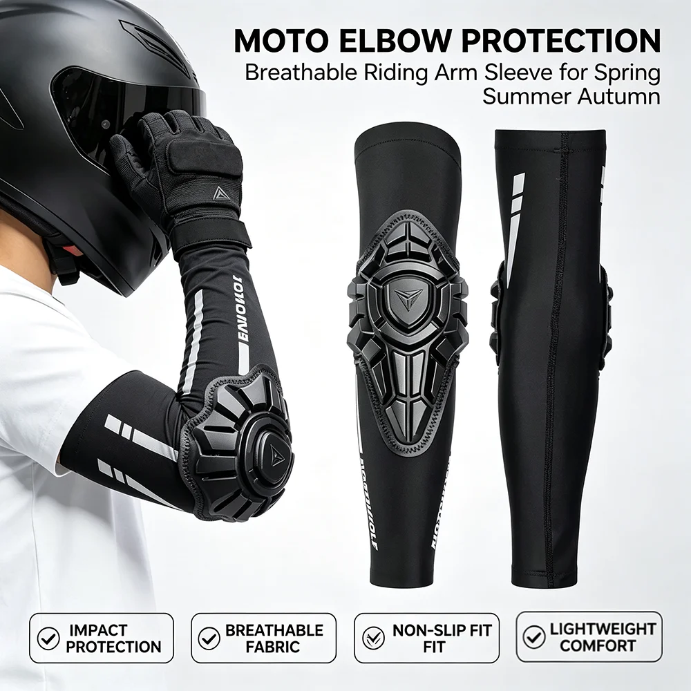 MOTOWOLF Summer Motorcycle Elbow Pads MTB Motocross BMX DH ATV Body Armor Protector Adjustable Non-Slip Sliders Accessories