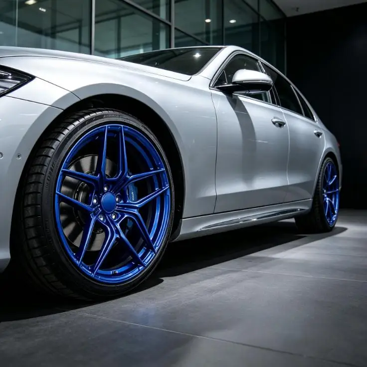 20/21/22 Inch Show-Grade Gloss Cobalt Blue Split Star Spoke Color-Matched Custom Deep Concave Forged Tuning Car Wheel Rims