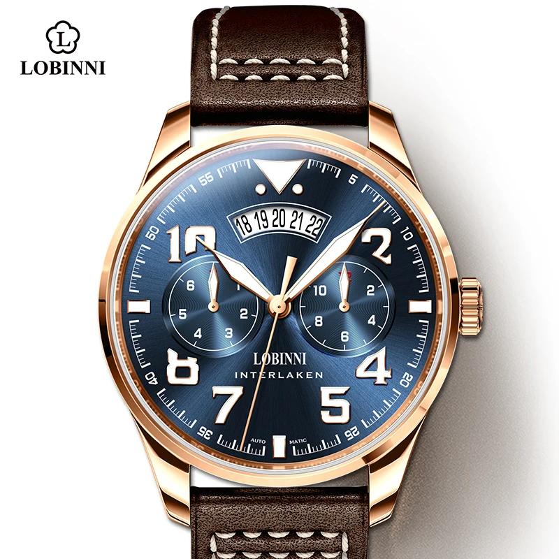 

Lobinni New Luxury Brand Automatic Mechanical Men's Watch Sapphire Crystal Stainless Steel Miyota 9122 Waterproof 50MM Clock