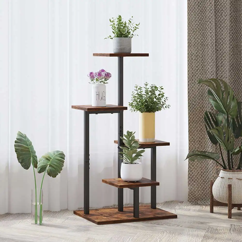 Wooden Multi-layer Plant Flower Rack Square/Circular Living Room Balcony Plant Tidbits Green Apple Chlorophytum Comosum Succulen