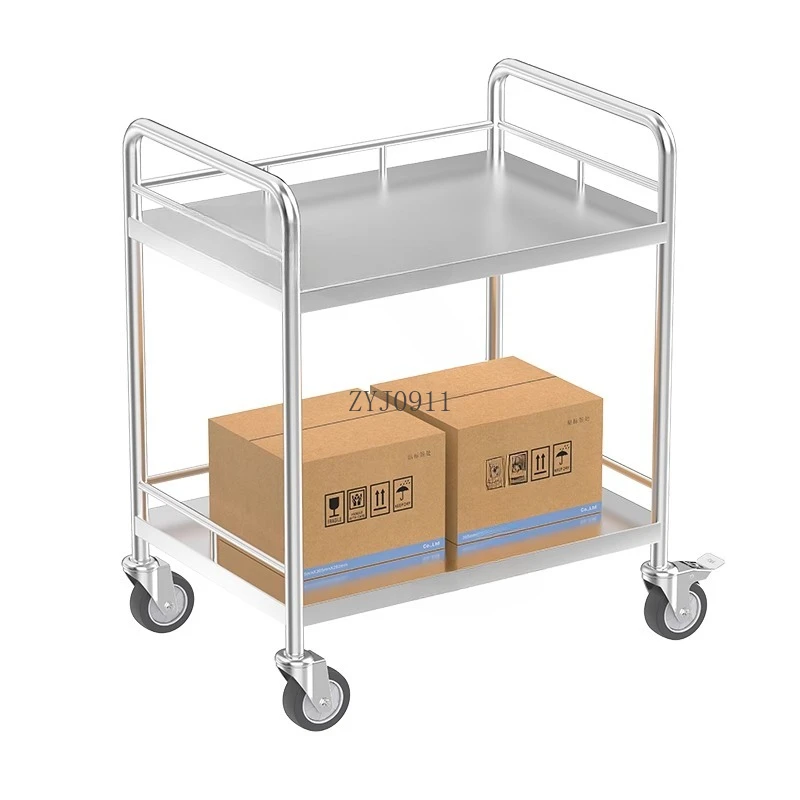 Doppelschichtiger, verdickter, leiser mobiler Trolley aus Edelstahl