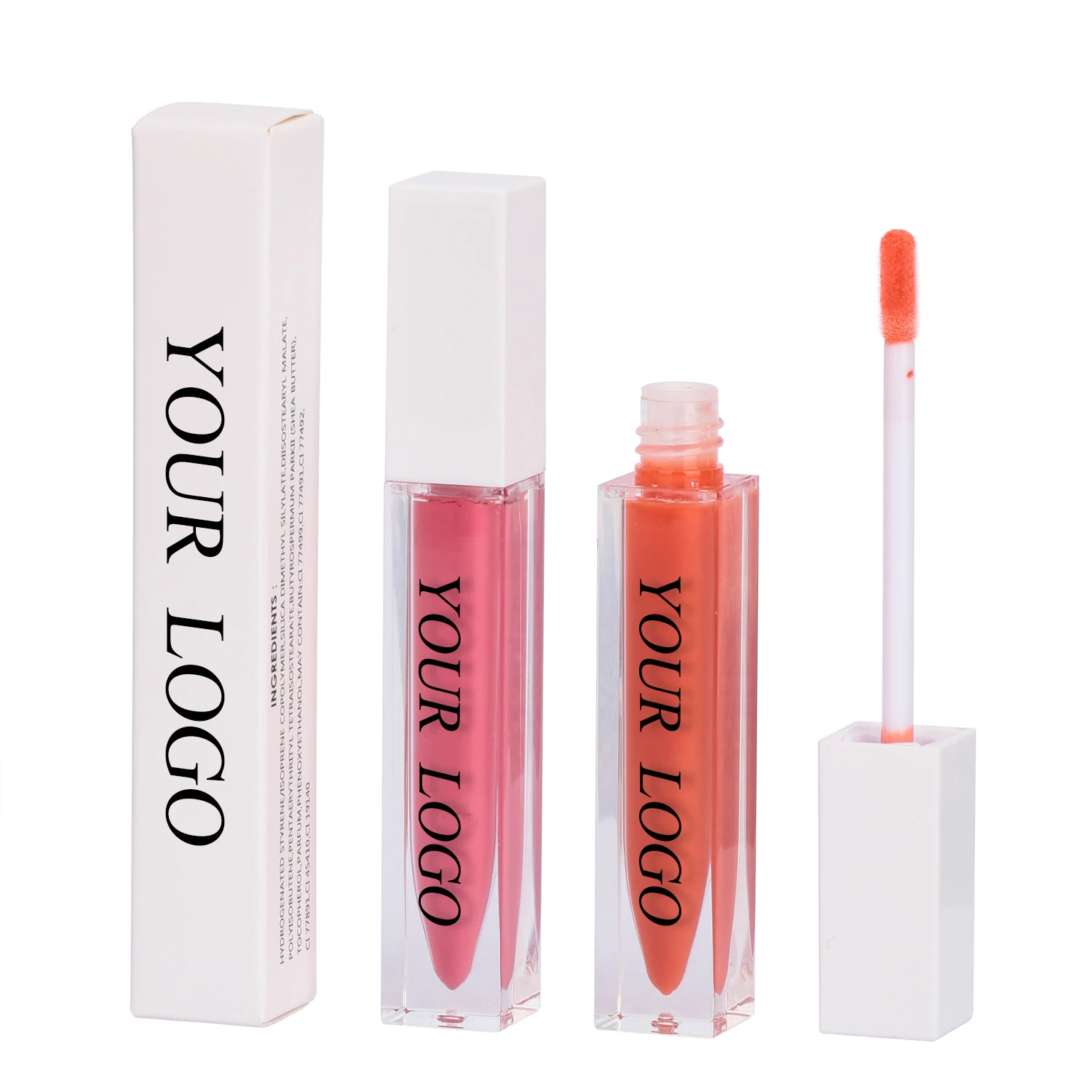 5.5ml Private Label Lipgloss P25-1 Tube Custom Logo Matte Gloss Liquid Lipstick Pigment Moist Square Tube Moisturizer Lip Makeup