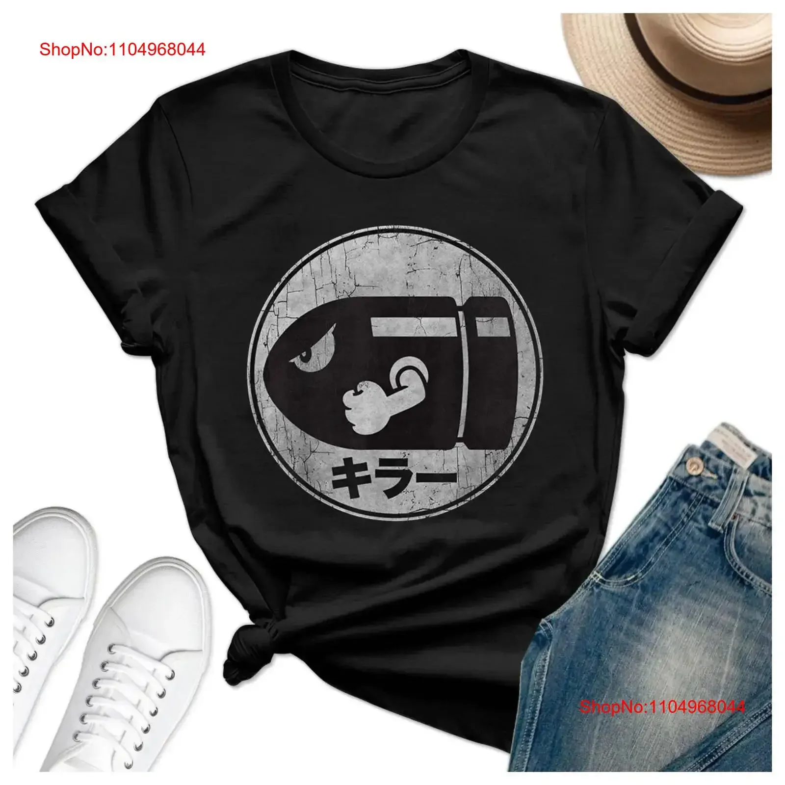 

Футболка Bullet Bill с логотипом Kanji, короткая новинка, новинка для девочек, винтажная стильная стильная футболка с рисунком, растянутая, мягкая, удобная