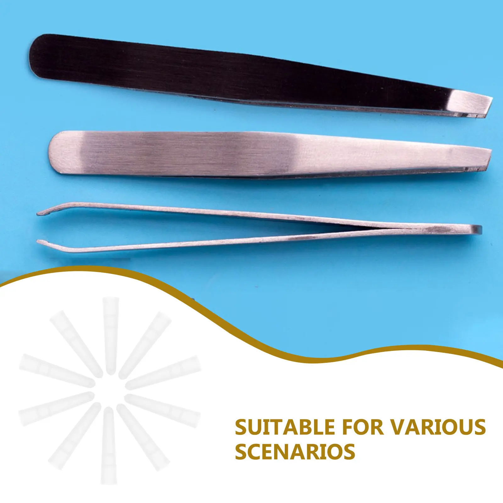 100Pcs Reusable Plastic Tweezer Tip Covers Clear Protective Sleeves for Eyelash Extension Tweezers Non- Precision Use