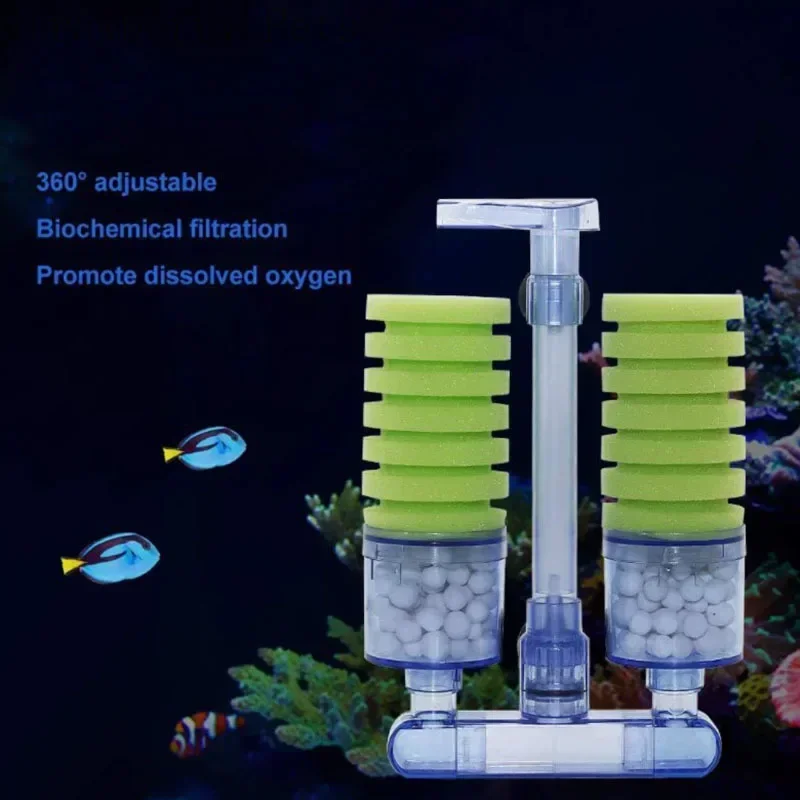 Nowy filtr akwariowy do akwarium Pompa powietrza Skimmer Biochemiczny filtr gąbkowy Akwarium Bio Filtr Filtro Aquario