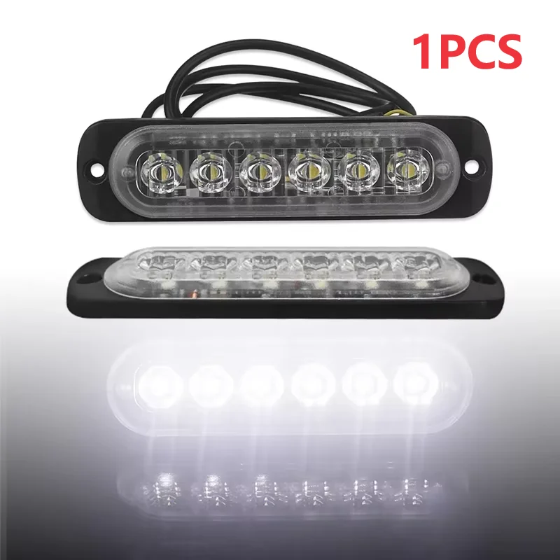 12V-24V Fog Lights LED Work Light Flood Light Off-Road Car External Lights White 6 SMD LED Indicator Light Tail Rear Lamps